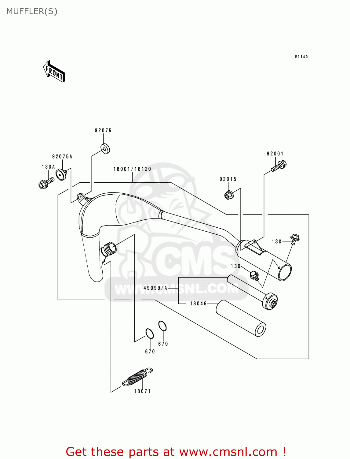 MUFFLER(S) KX60-B11 1995 USA CANADA