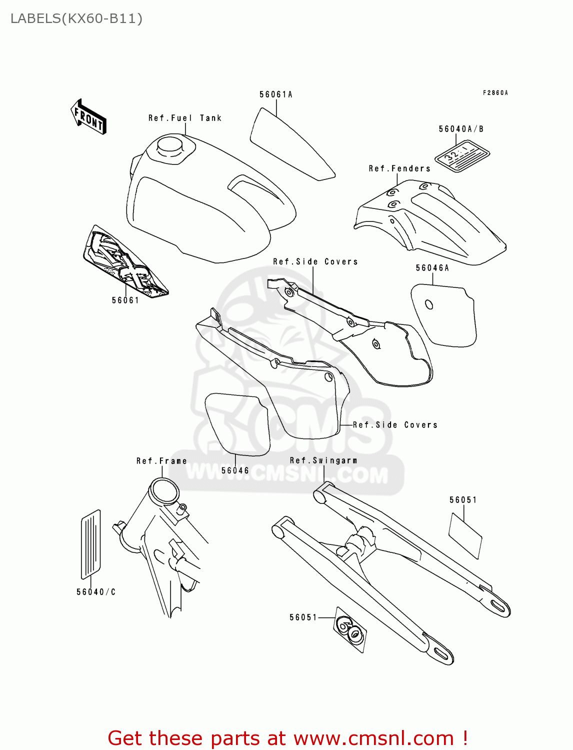 LABELS(KX60-B11) KX60-B11 1995 USA CANADA