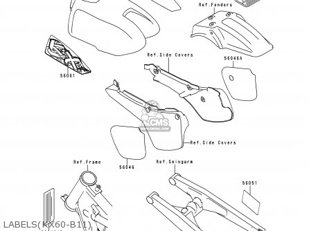 LABELS(KX60-B11) - KX60-B11 1995 USA CANADA