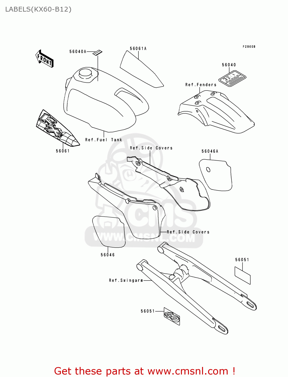 LABELS(KX60-B12) KX60-B12 1996 EUROPE AS