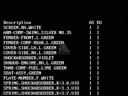 1998 KX60-B14     7F LIME GREEN - KX60-B12 1996 EUROPE AS