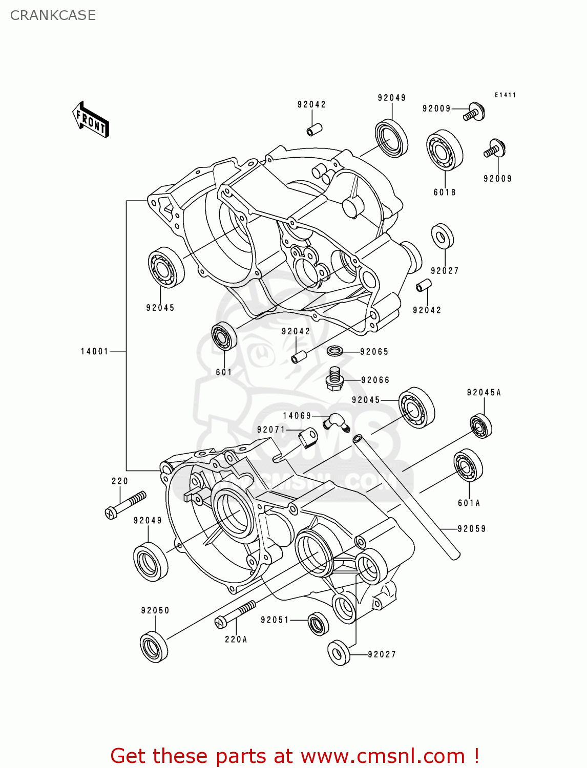 CRANKCASE KX60-B12 1996 USA CANADA
