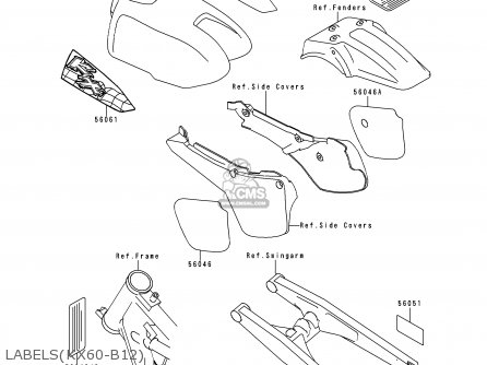 LABELS(KX60-B12) - KX60-B12 1996 USA CANADA
