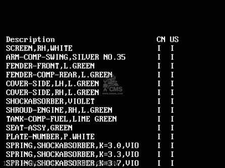 1998 KX60-B14     7F LIME GREEN - KX60-B12 1996 USA CANADA