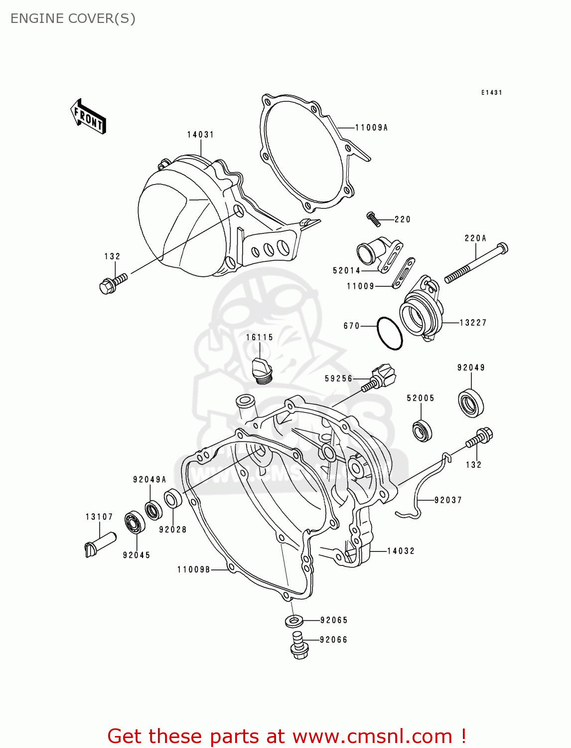 ENGINE COVER(S) KX60-B13 1997 EUROPE AS