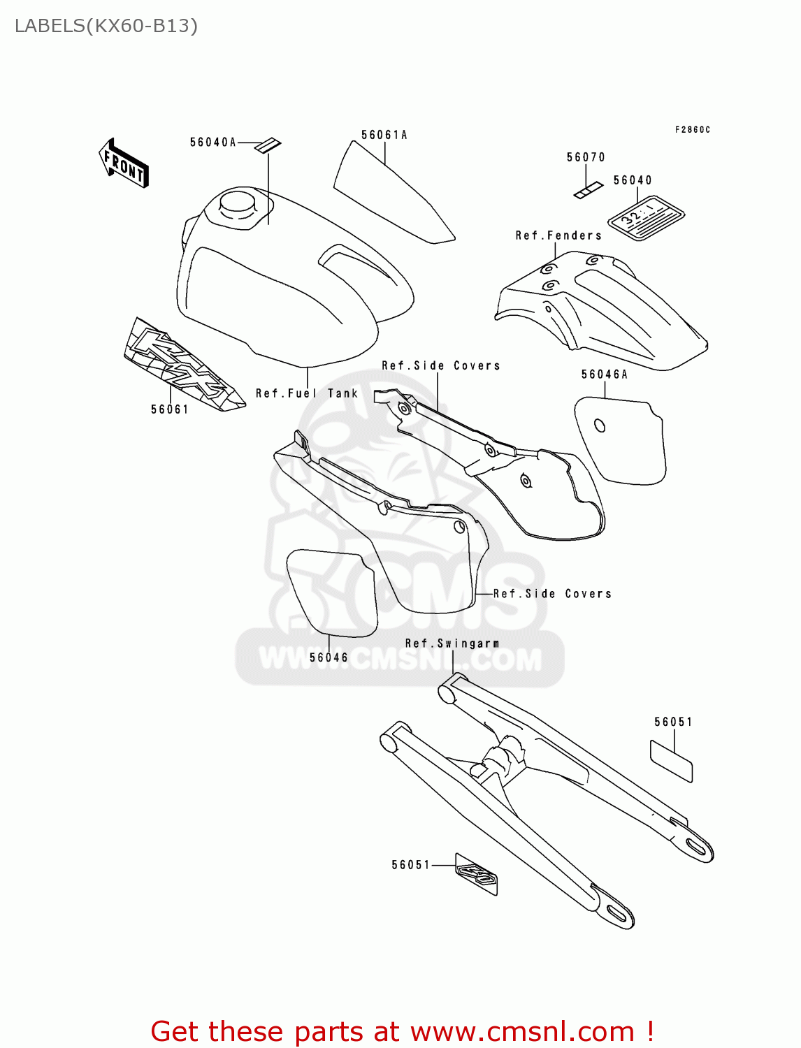 LABELS(KX60-B13) KX60-B13 1997 EUROPE AS