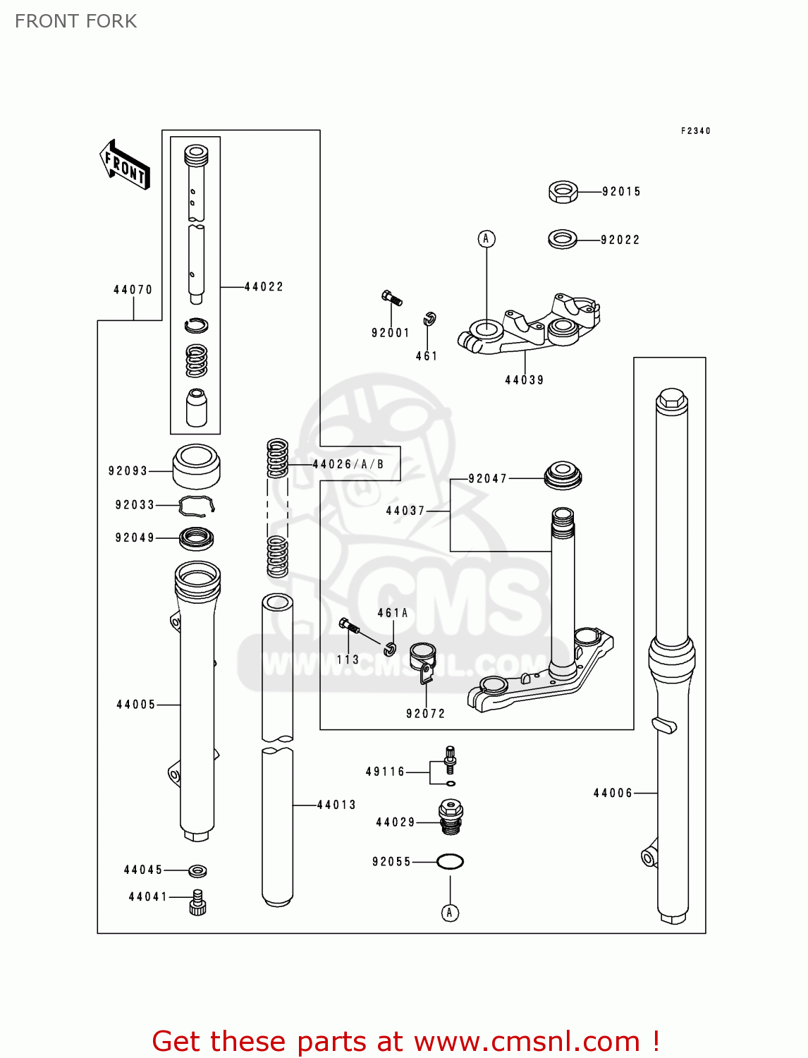 Kawasaki KX60-B13 1997 USA CANADA FRONT FORK - buy original FRONT FORK ...