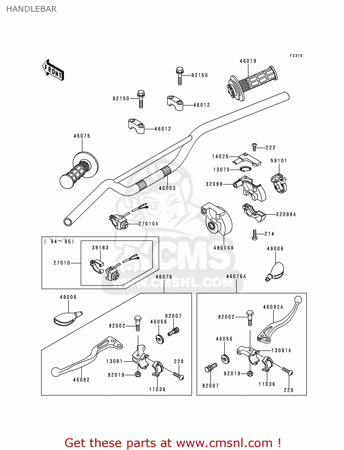 Kawasaki KX60-B13 1997 USA CANADA HANDLEBAR - buy original HANDLEBAR ...