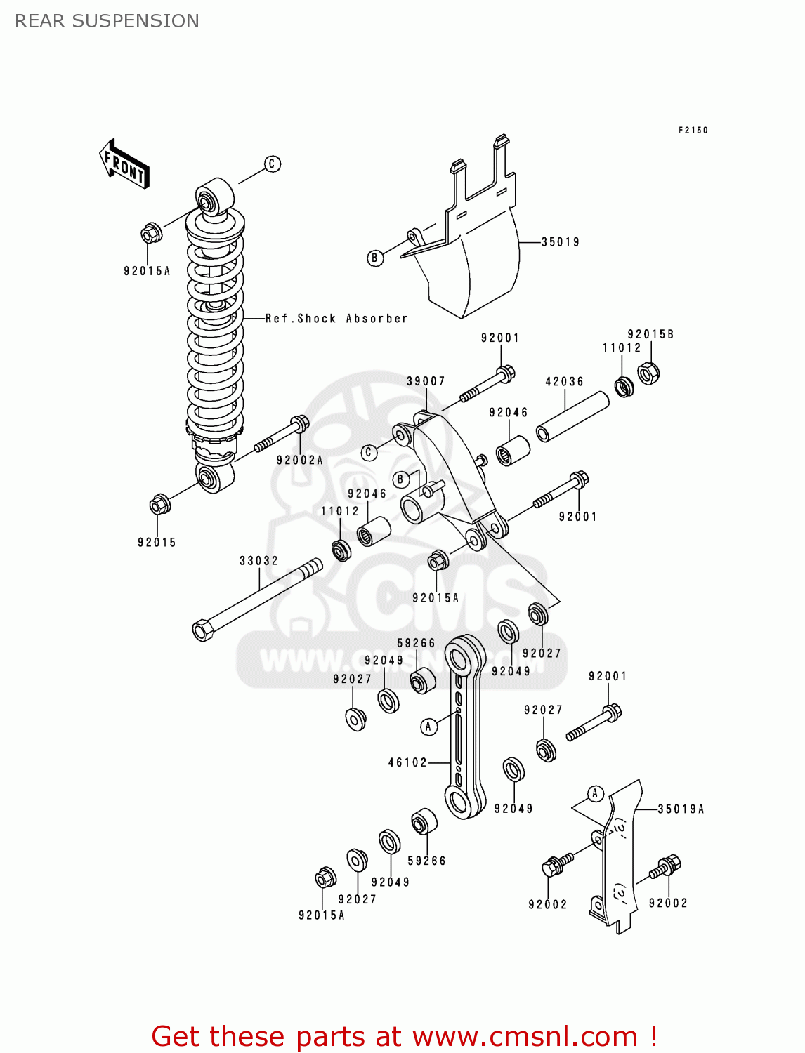 Kawasaki KX60-B13 1997 USA CANADA REAR SUSPENSION - buy original REAR ...