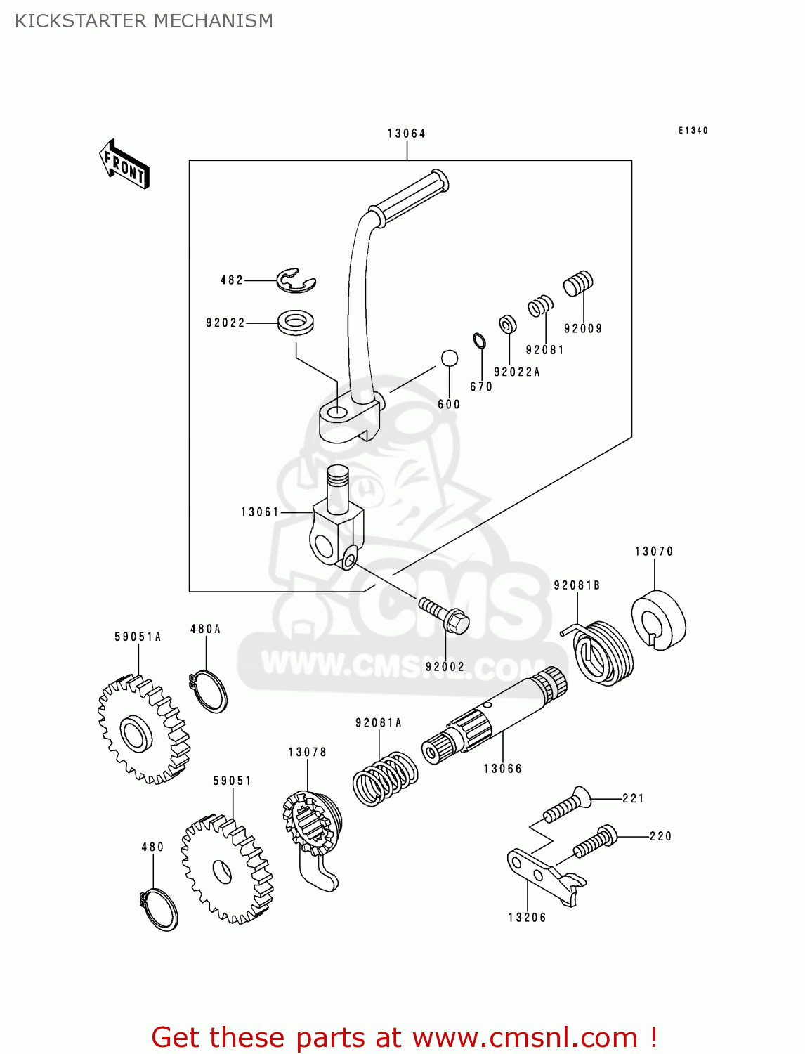 KICKSTARTER MECHANISM KX60-B13 1997 USA CANADA