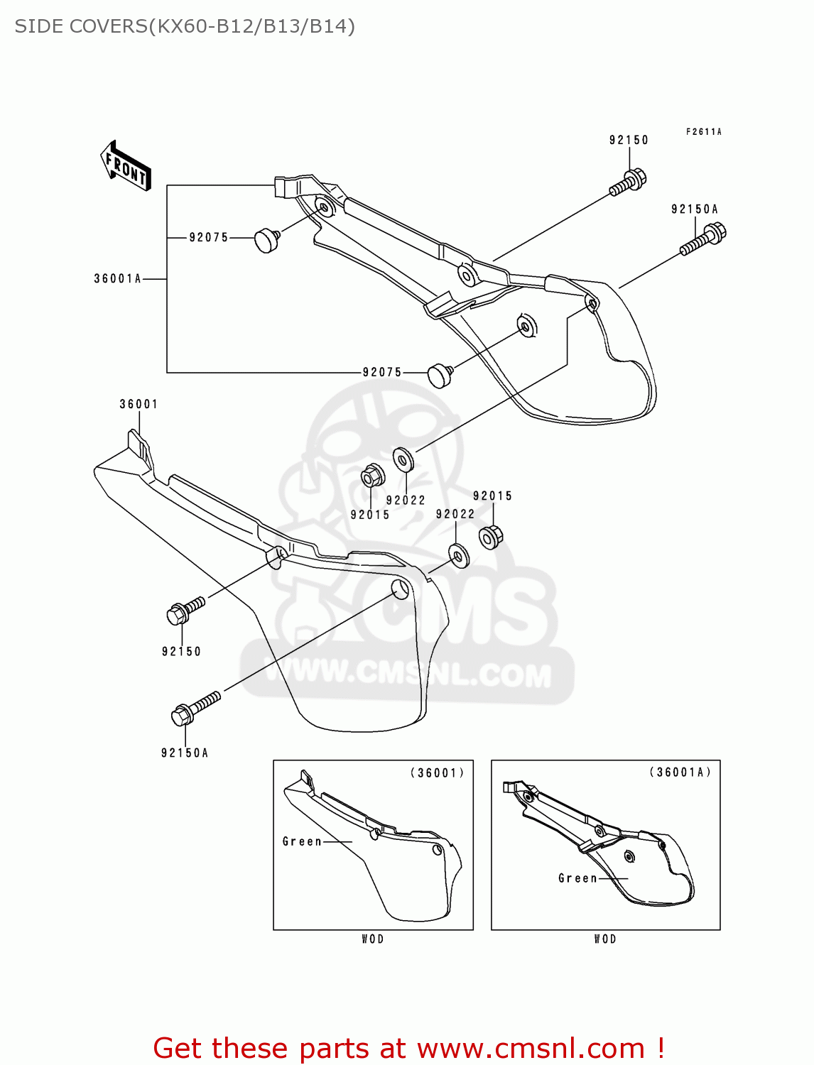 SIDE COVERS(KX60-B12/B13/B14) KX60-B13 1997 USA CANADA