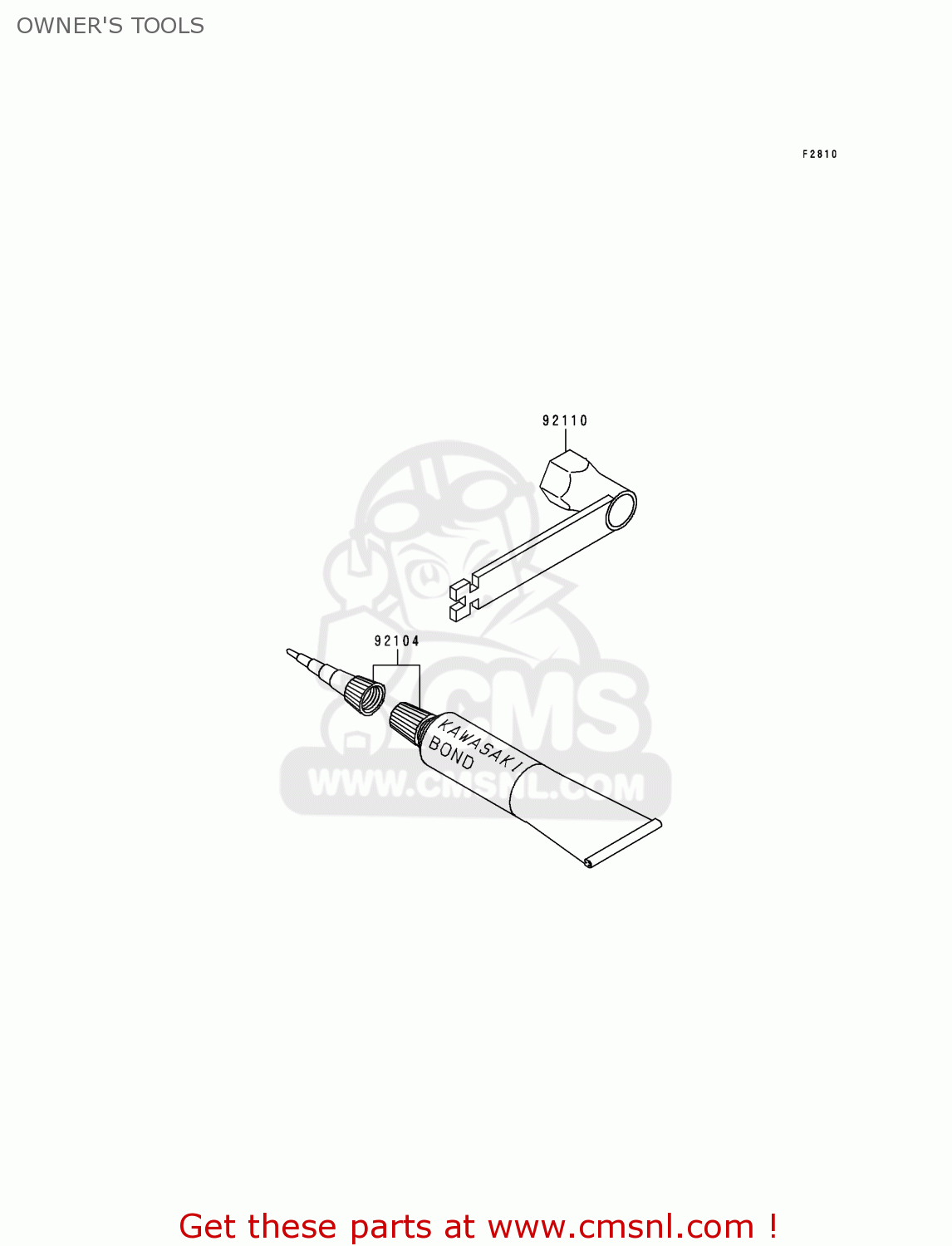 OWNER'S TOOLS KX60-B13 1997 USA CANADA
