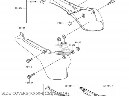 SIDE COVERS(KX60-B12/B13/B14) - KX60-B13 1997 USA CANADA