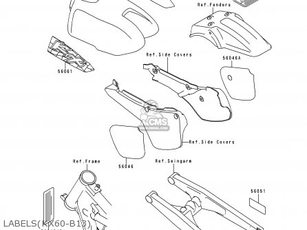 LABELS(KX60-B13) - KX60-B13 1997 USA CANADA