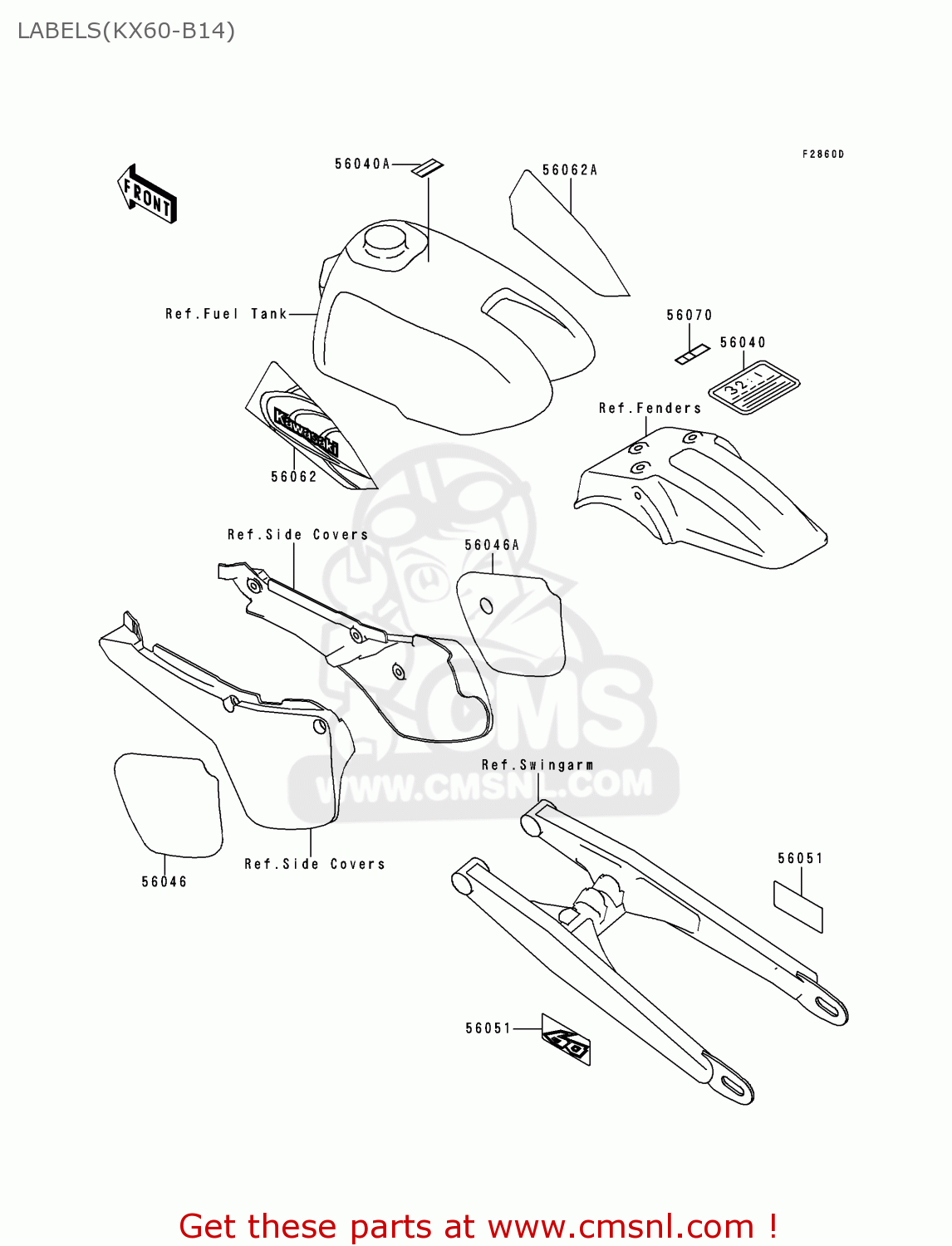 LABELS(KX60-B14) KX60-B14 1998 EUROPE AS