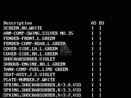 1997 KX60-B13     7F LIME GREEN - KX60-B14 1998 EUROPE AS