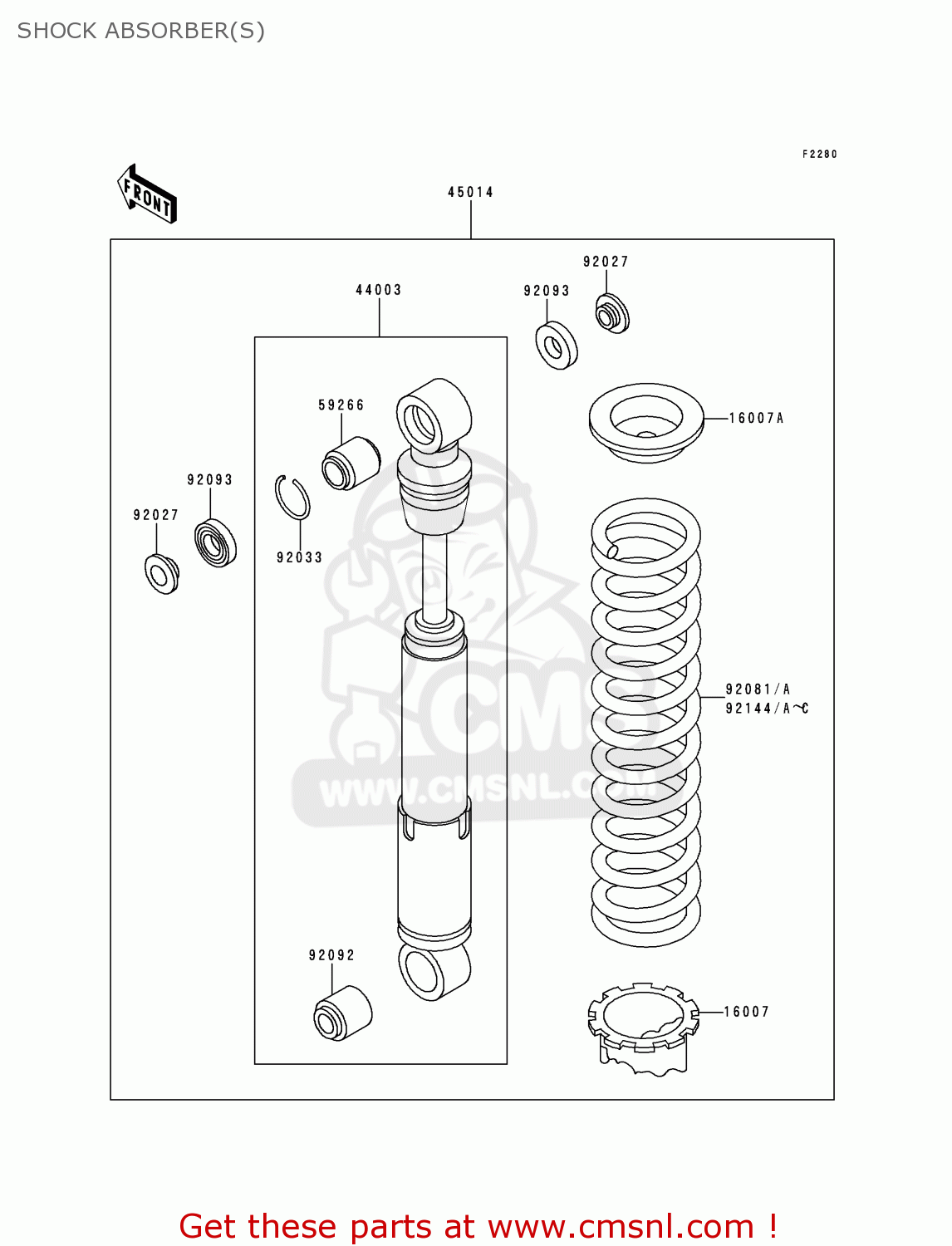 SHOCK ABSORBER(S) KX60-B14 1998 USA CANADA