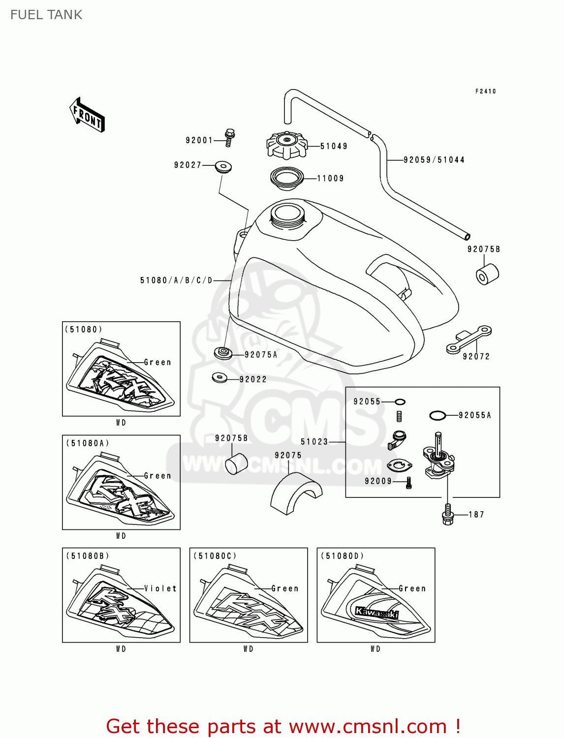 FUEL TANK KX60-B14 1998 USA CANADA