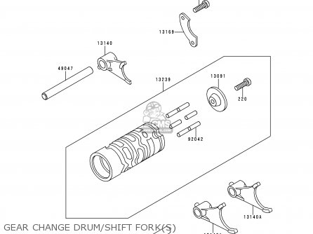 GEAR CHANGE DRUM/SHIFT FORK(S) - KX60-B14 1998 USA CANADA