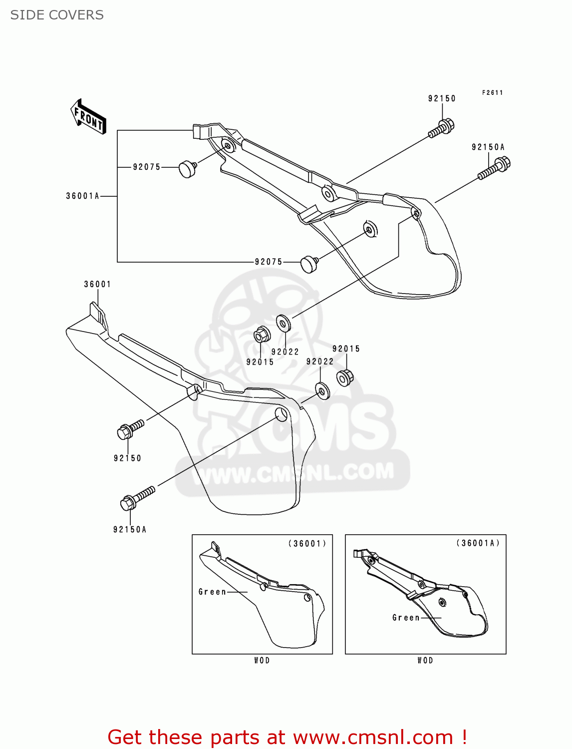 SIDE COVERS KX60-B15 1999 USA CANADA
