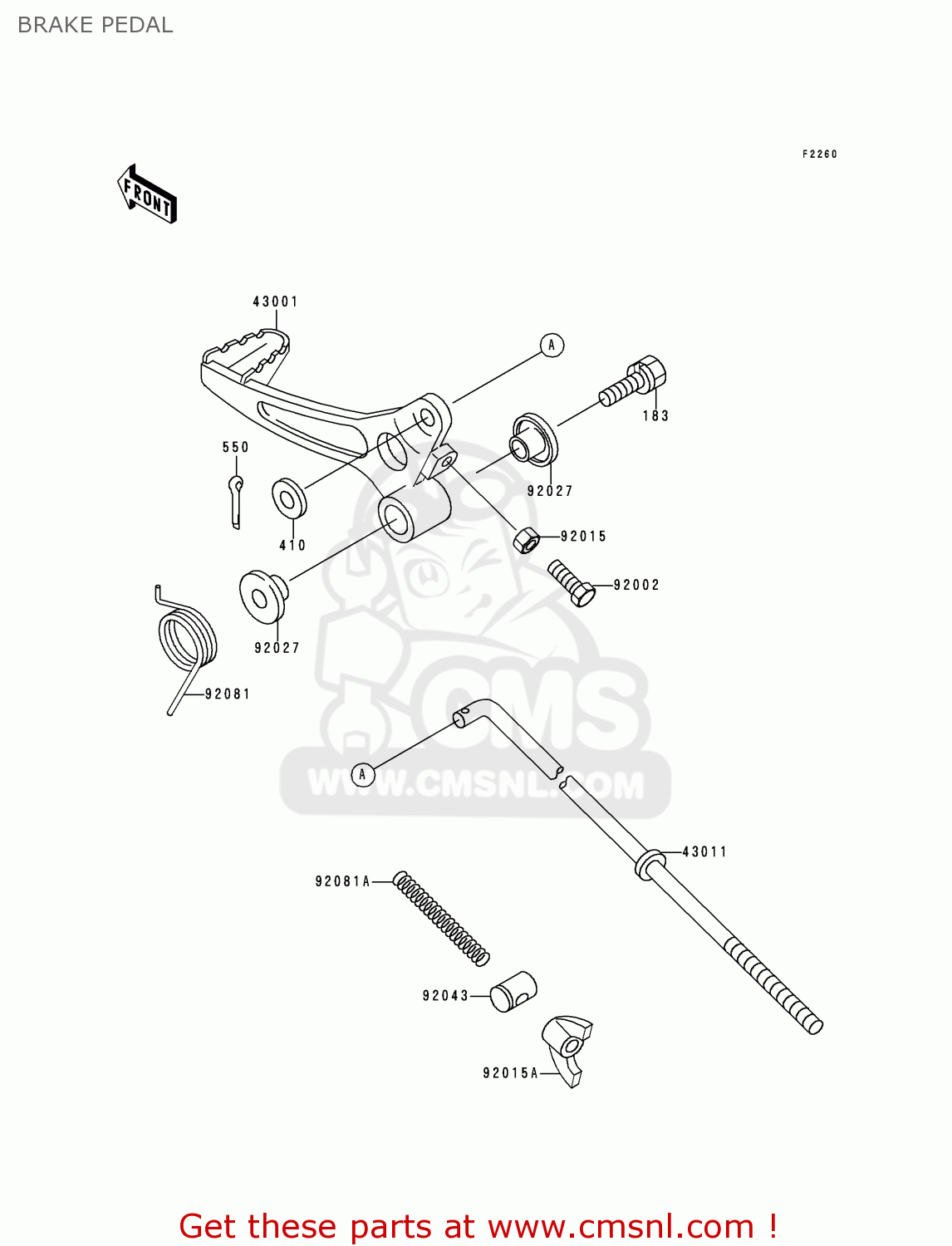 BRAKE PEDAL KX60-B16 2000 EUROPE AS