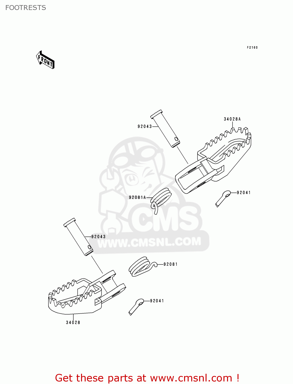 FOOTRESTS KX60-B16 2000 USA CANADA