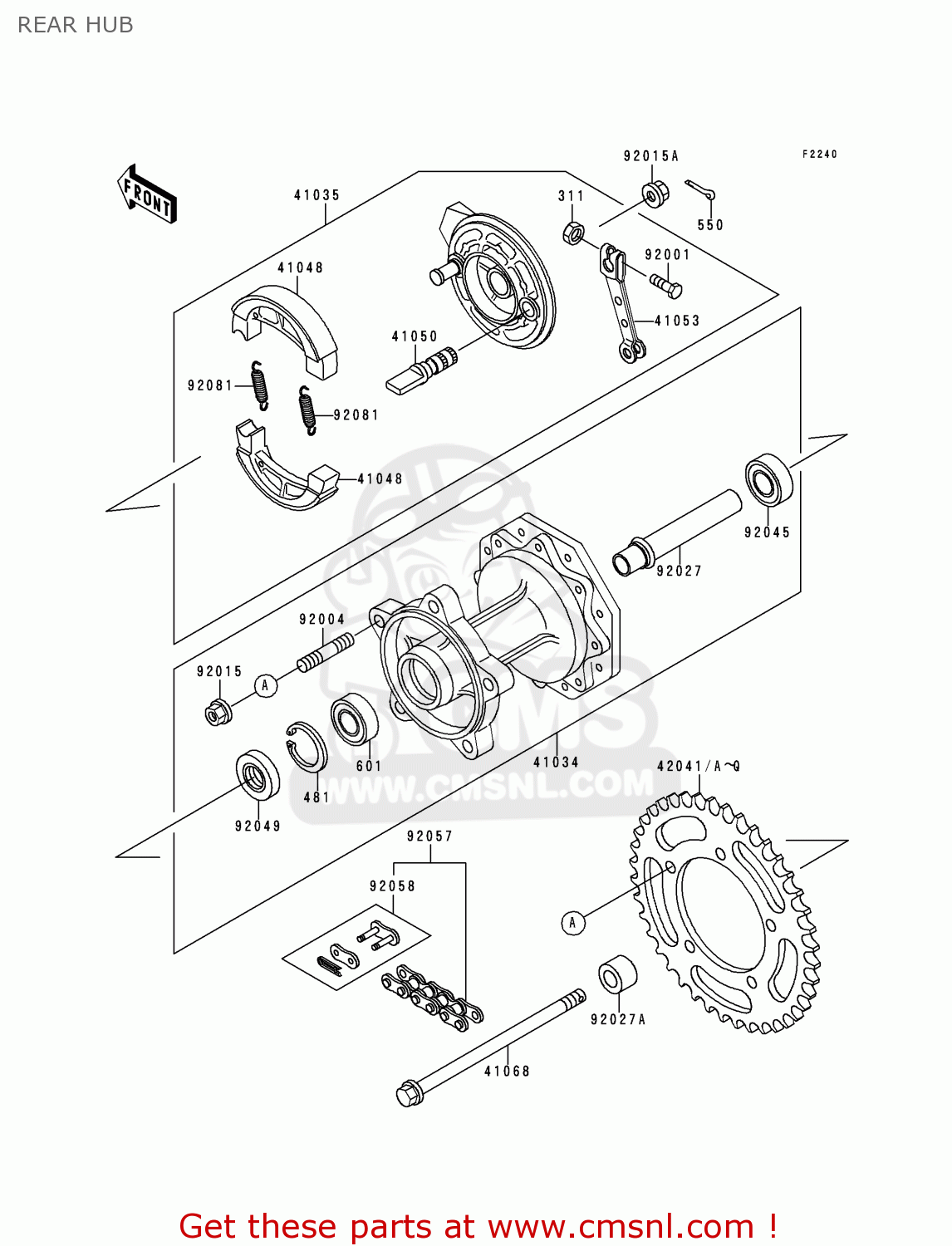 REAR HUB KX60-B16 2000 USA CANADA