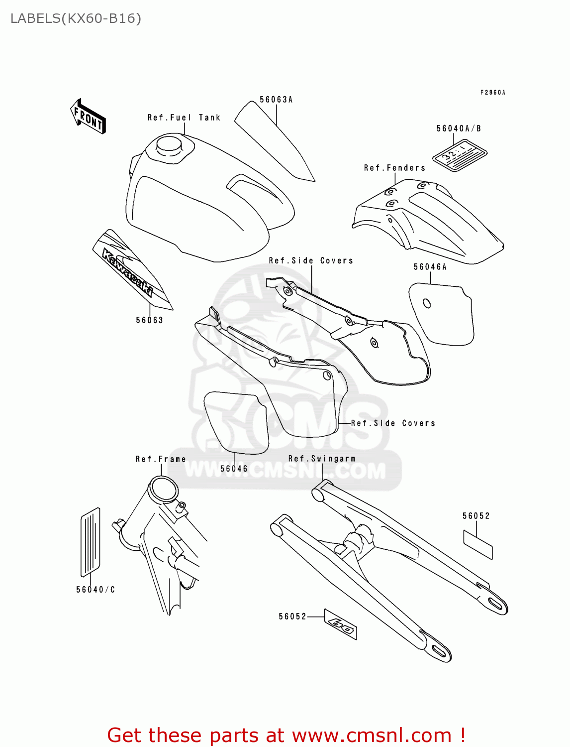 LABELS(KX60-B16) KX60-B16 2000 USA CANADA