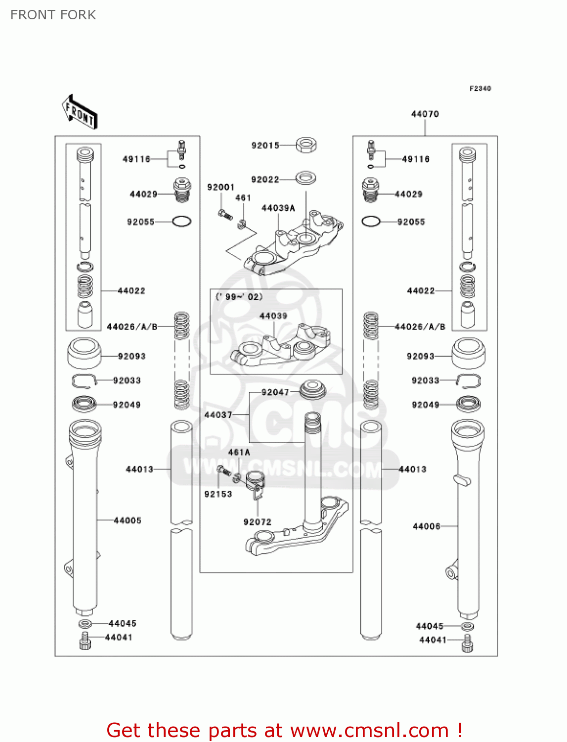FRONT FORK KX60-B17 KX60 2001 USA CANADA