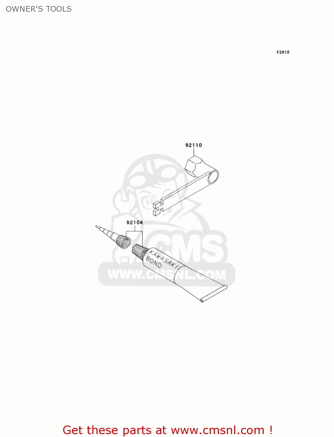 OWNER'S TOOLS KX60-B17 KX60 2001 USA CANADA