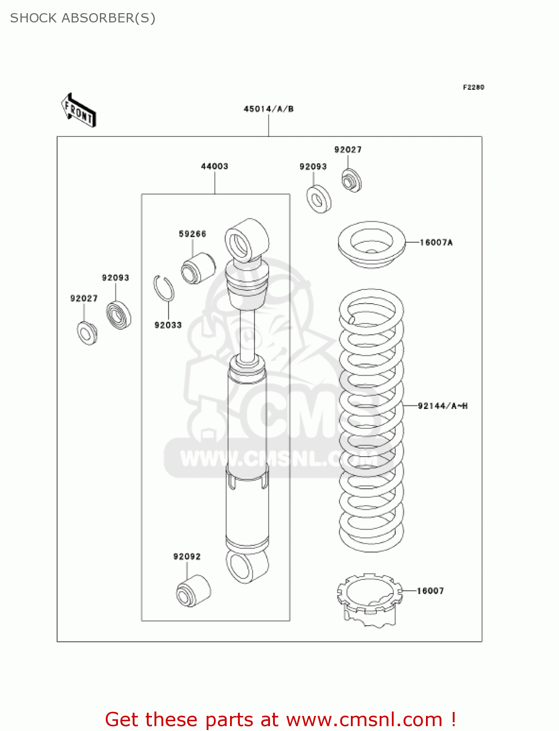 SHOCK ABSORBER(S) KX60-B17 KX60 2001 USA CANADA