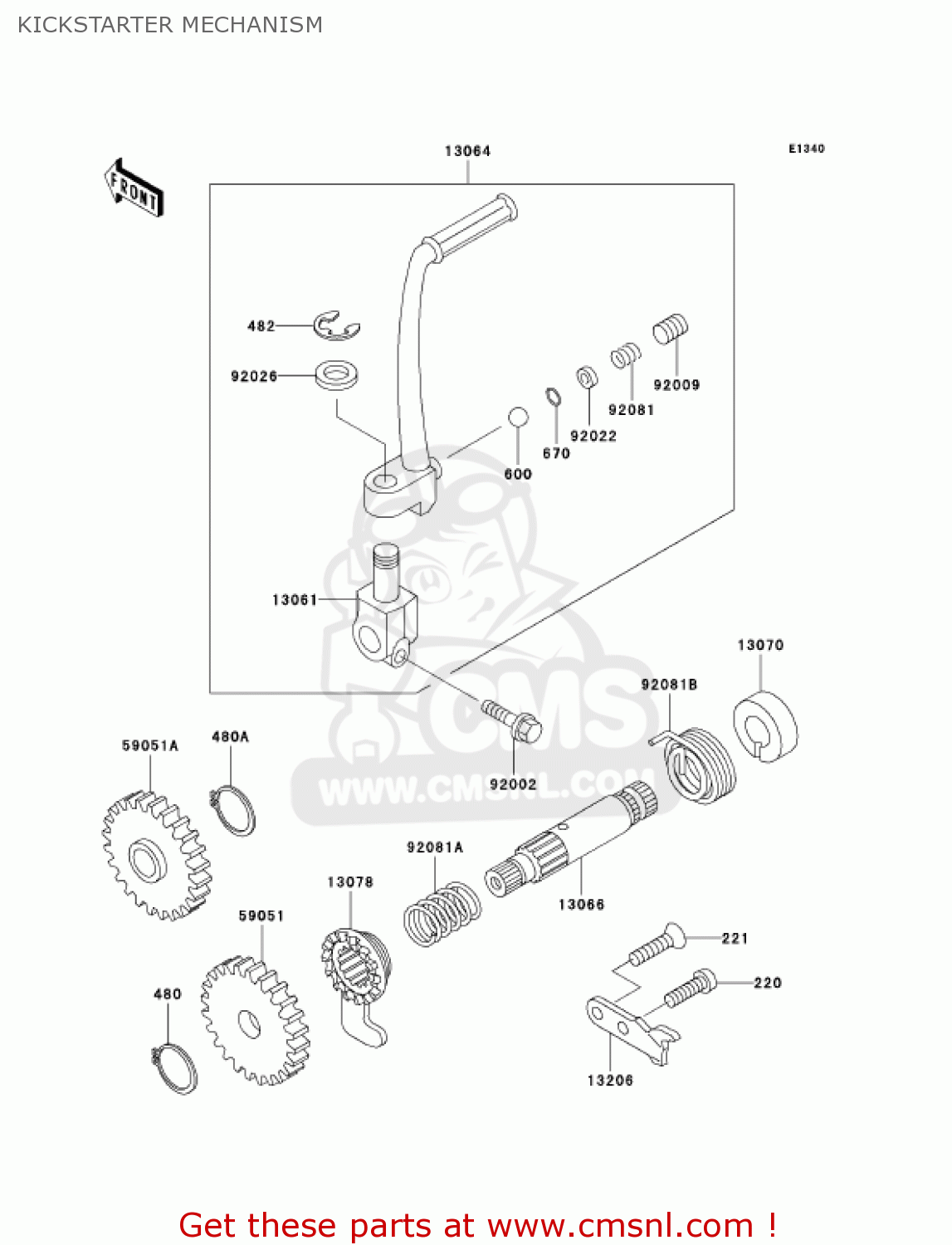 KICKSTARTER MECHANISM KX60-B17 KX60 2001 USA CANADA