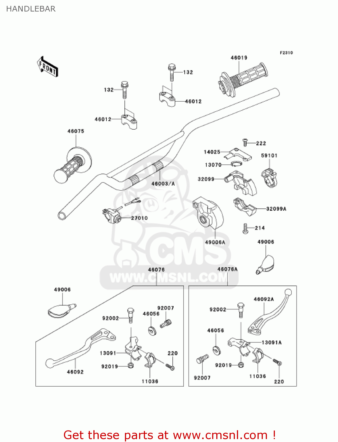 HANDLEBAR KX60-B17 KX60 2001 USA CANADA