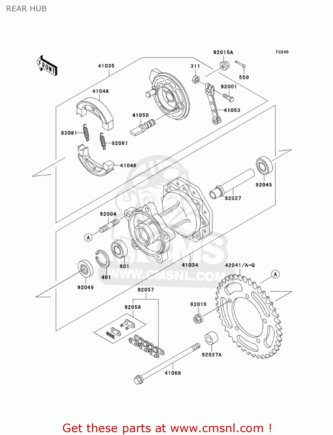 REAR HUB KX60-B17 KX60 2001 USA CANADA