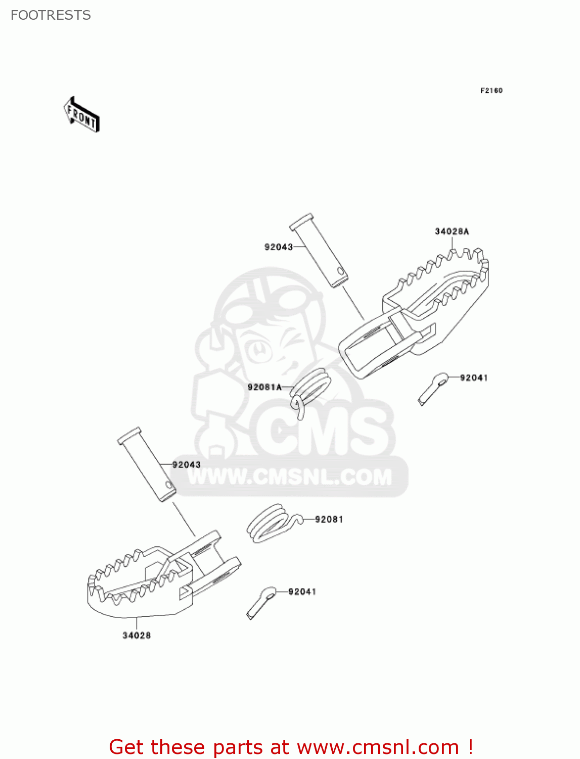 FOOTRESTS KX60-B17 KX60 2001 USA CANADA