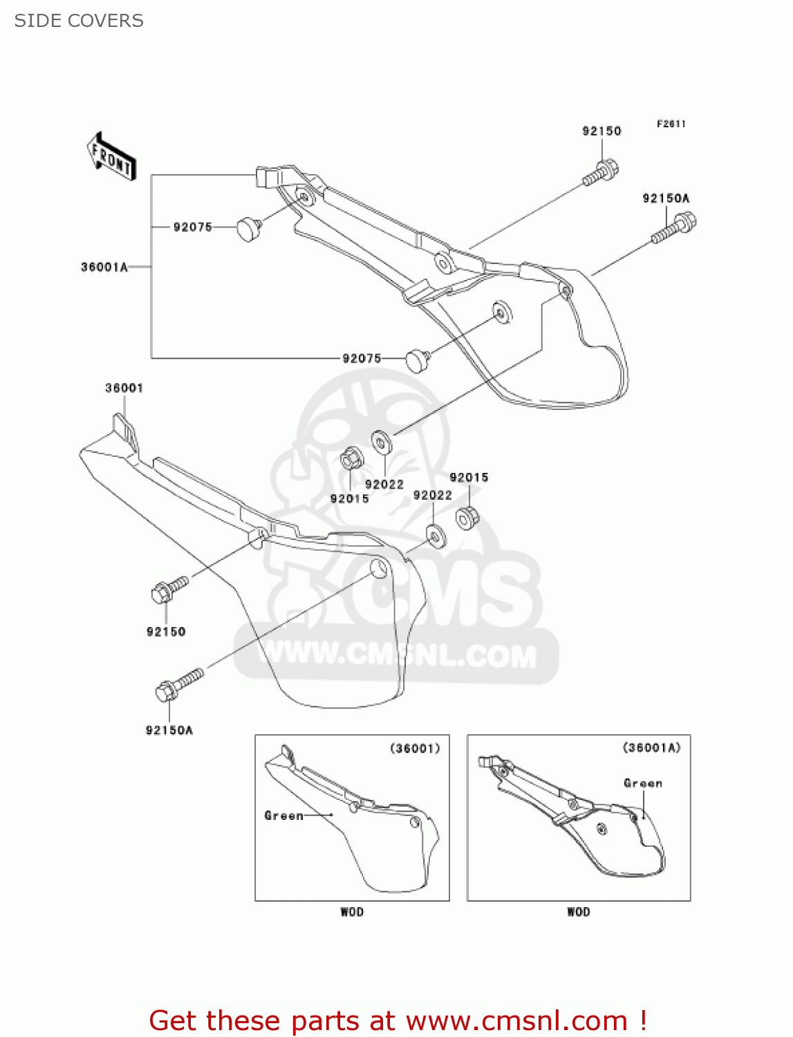 SIDE COVERS KX60-B17 KX60 2001 USA CANADA