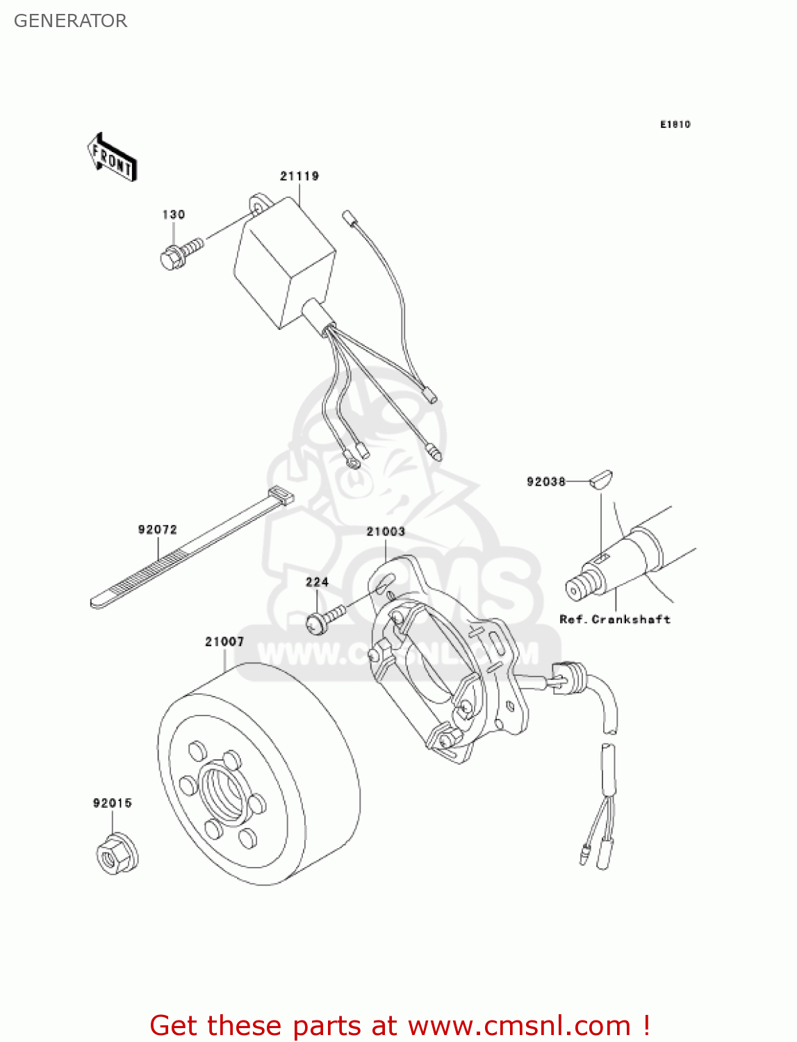 GENERATOR KX60-B17 KX60 2001 USA CANADA