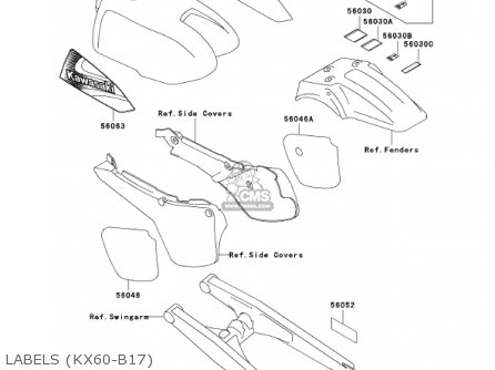 LABELS (KX60-B17) - KX60-B17 KX60 2001 USA CANADA