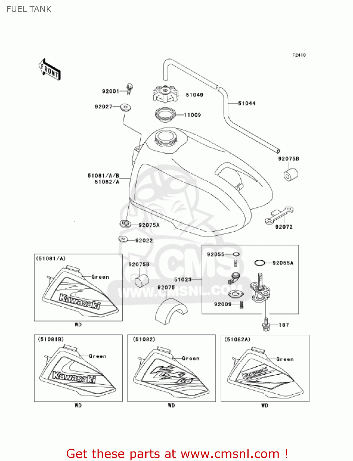 FUEL TANK KX60-B18 KX60 2002 USA CANADA