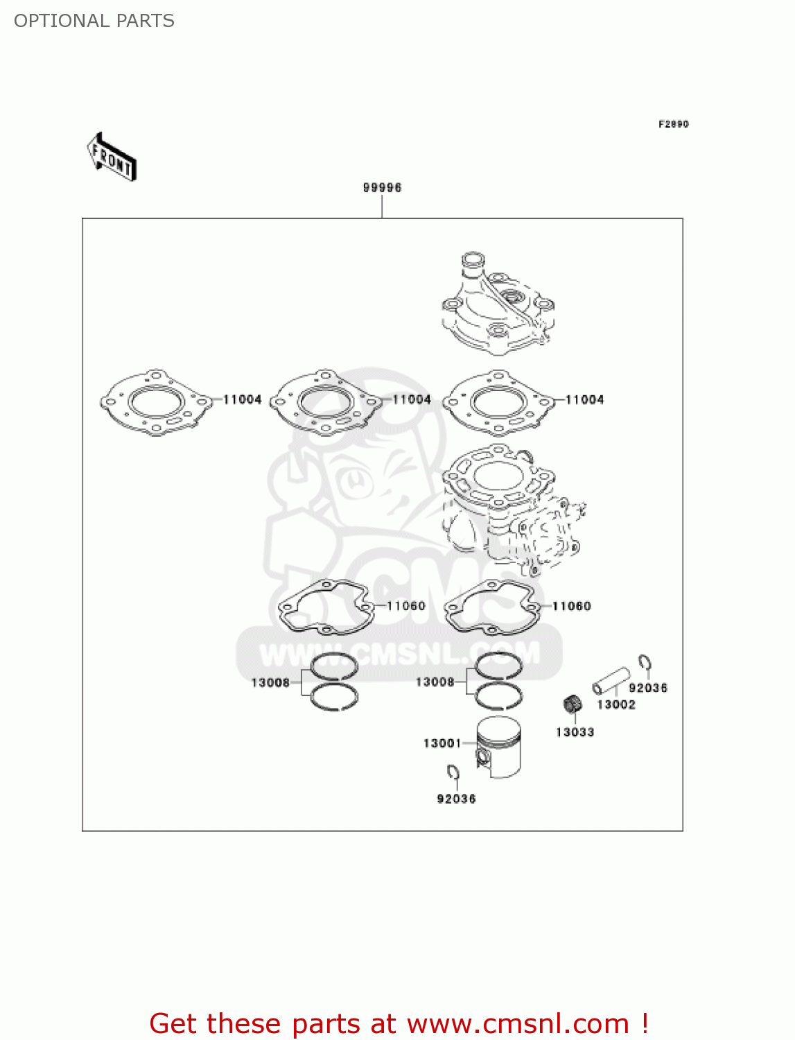 OPTIONAL PARTS KX60-B18 KX60 2002 USA CANADA