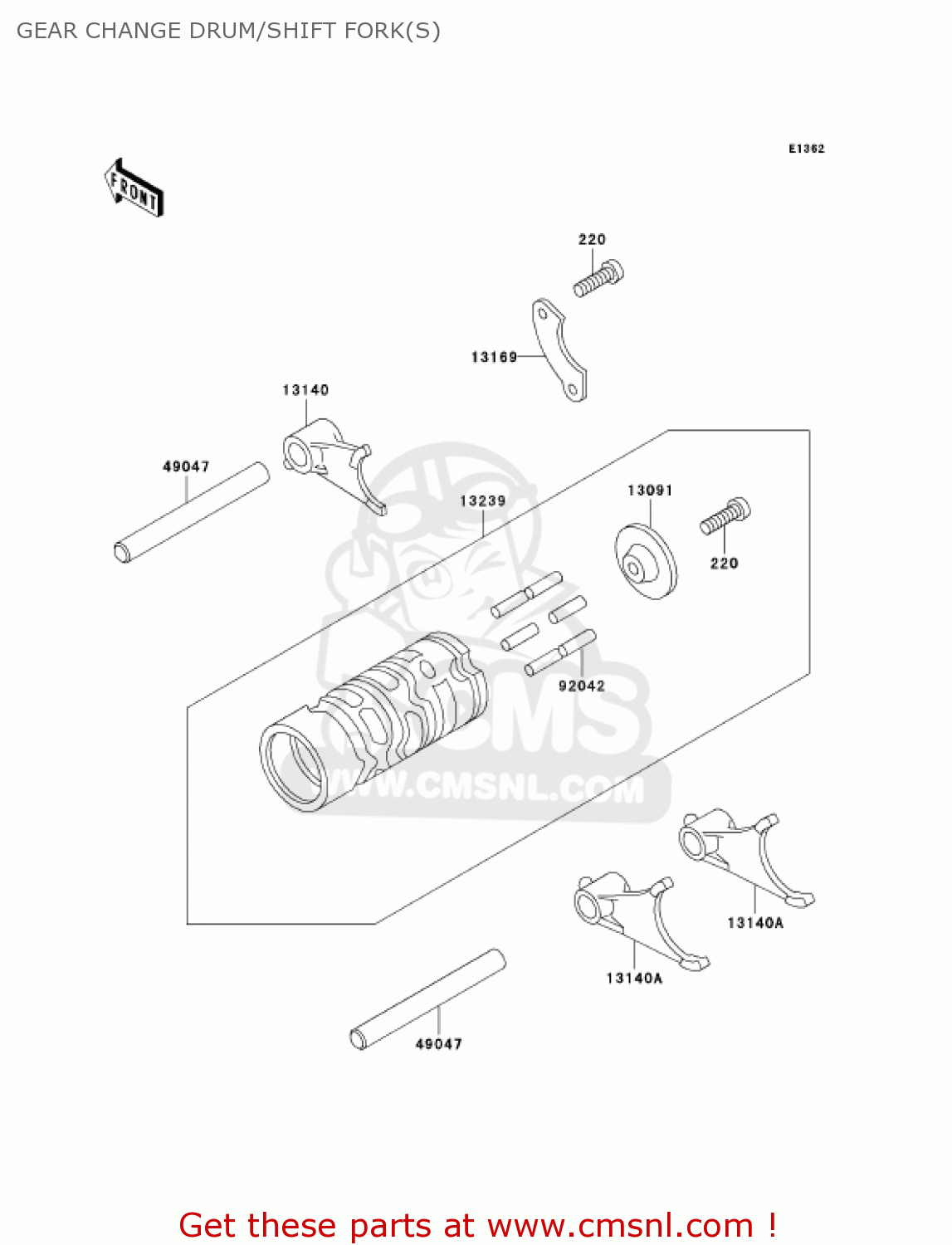 GEAR CHANGE DRUM/SHIFT FORK(S) KX60-B18 KX60 2002 USA CANADA