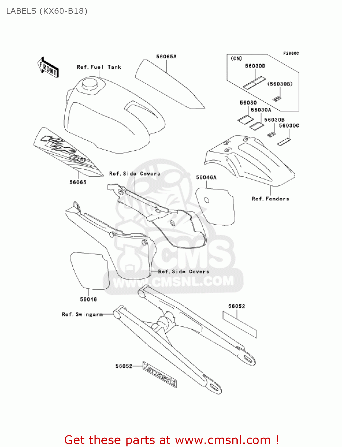 LABELS (KX60-B18) KX60-B18 KX60 2002 USA CANADA