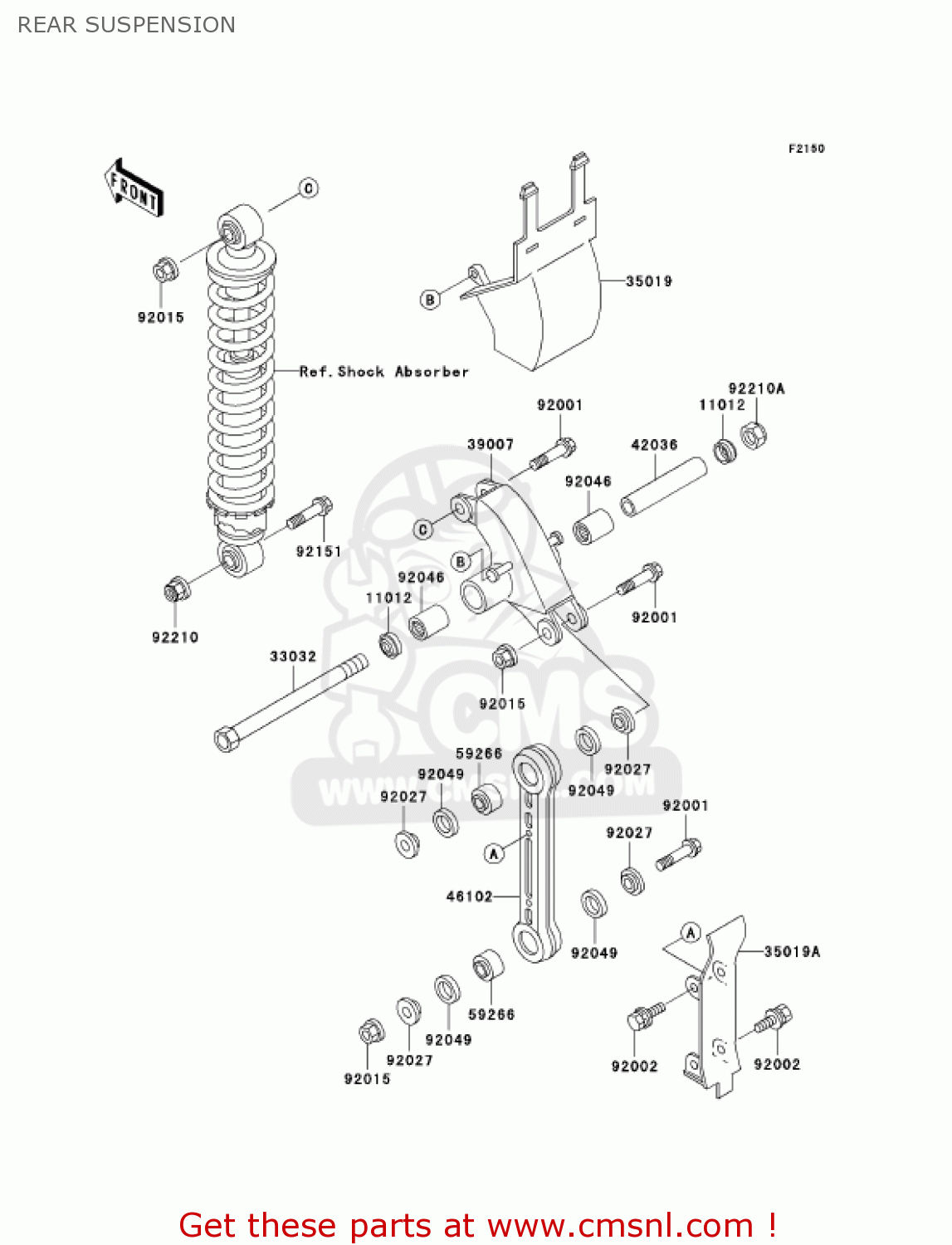 REAR SUSPENSION KX60-B18 KX60 2002 USA CANADA