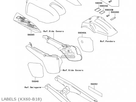 LABELS (KX60-B18) - KX60-B18 KX60 2002 USA CANADA