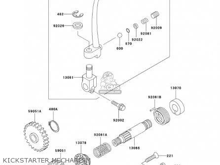 KICKSTARTER MECHANISM - KX60-B18 KX60 2002 USA CANADA