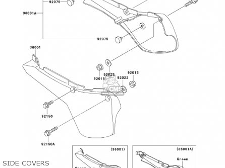 SIDE COVERS - KX60-B18 KX60 2002 USA CANADA