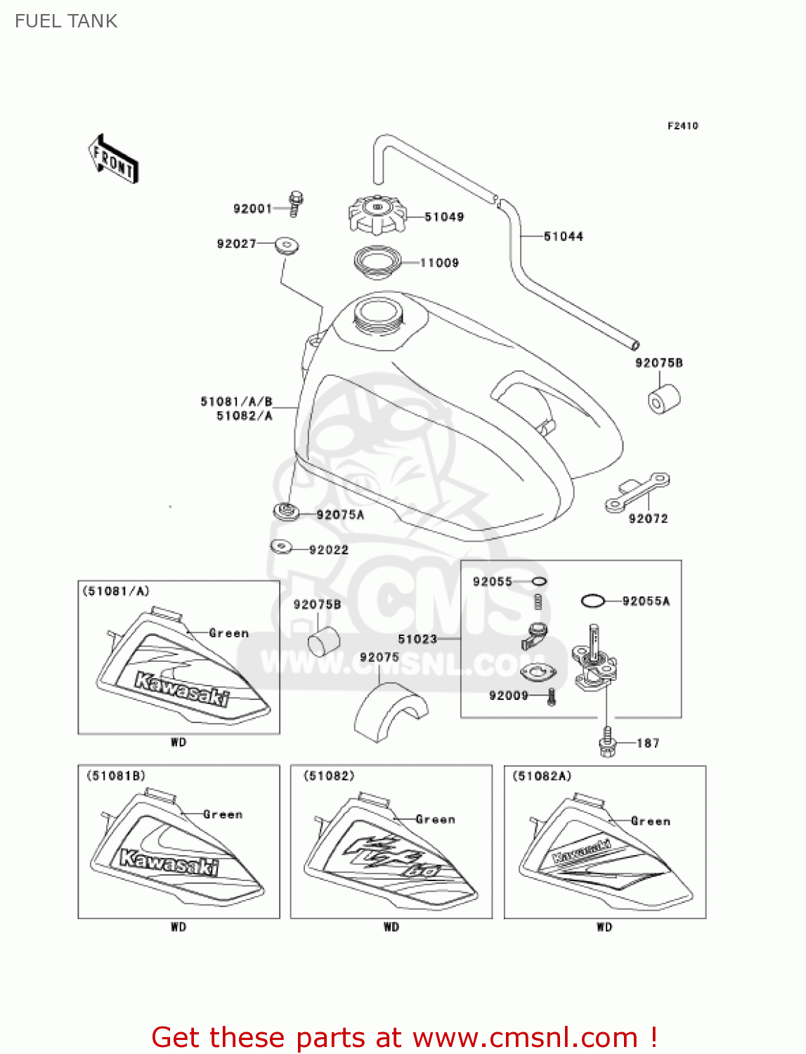 FUEL TANK KX60-B19 KX60 2003 USA CANADA