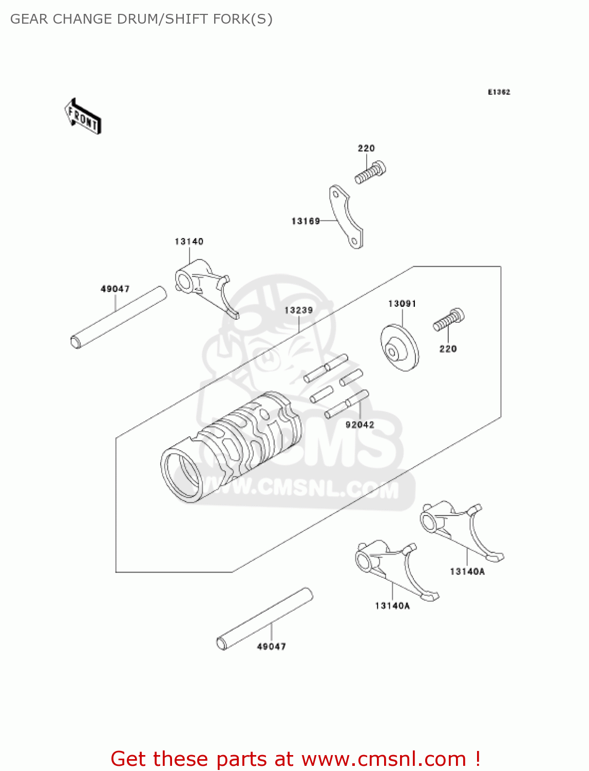 GEAR CHANGE DRUM/SHIFT FORK(S) KX60-B19 KX60 2003 USA CANADA