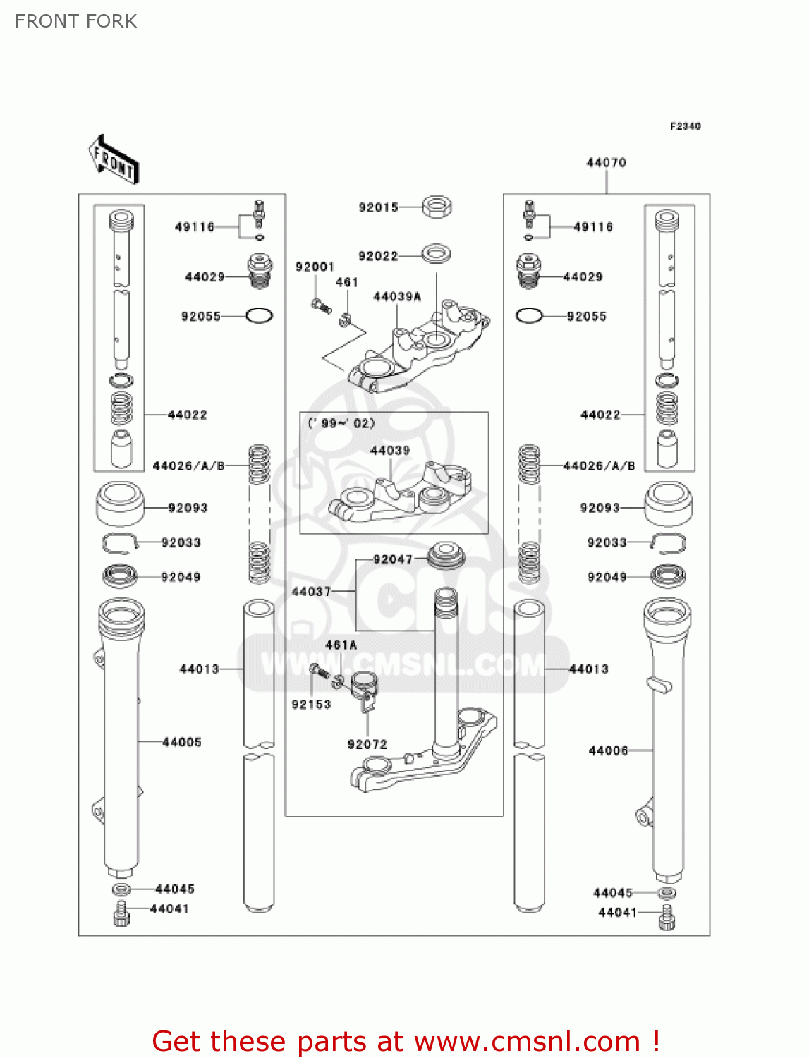 FRONT FORK KX60-B19 KX60 2003 USA CANADA