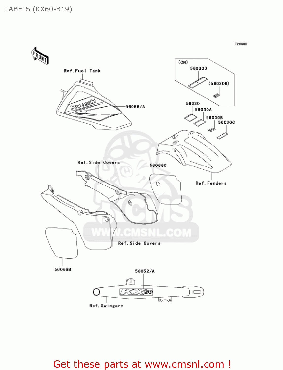 LABELS (KX60-B19) KX60-B19 KX60 2003 USA CANADA